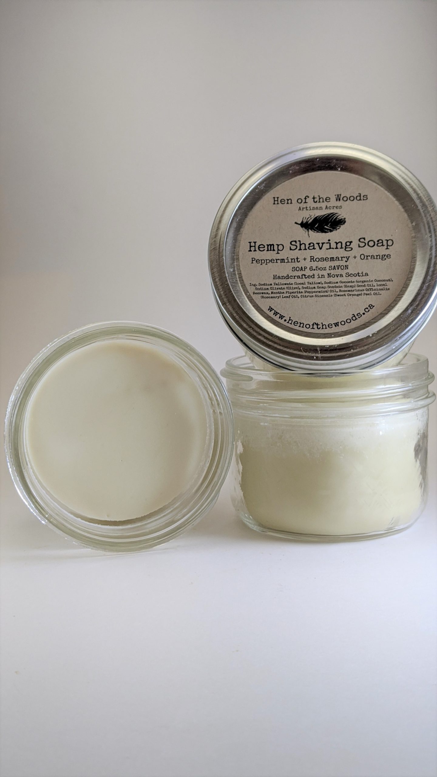 Hemp Shave Soap 6.5oz Jar Hen Of The Woods Artisan Acres